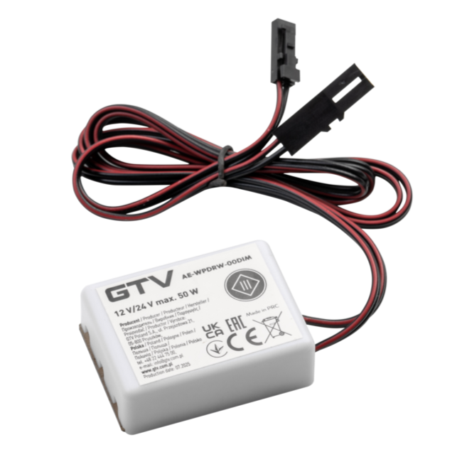Întrerupător dimabil GTV pentru bandă LED, cu senzor și montaj ascuns sub blat, 50W, 12V, IP20 [3]