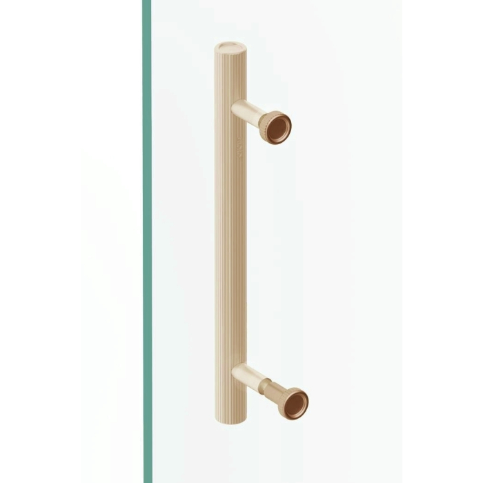 Kit montaj pentru maner Boto pe usi de sticla / cabina dus, finisaj alama cava periata, D:18 mm [3]
