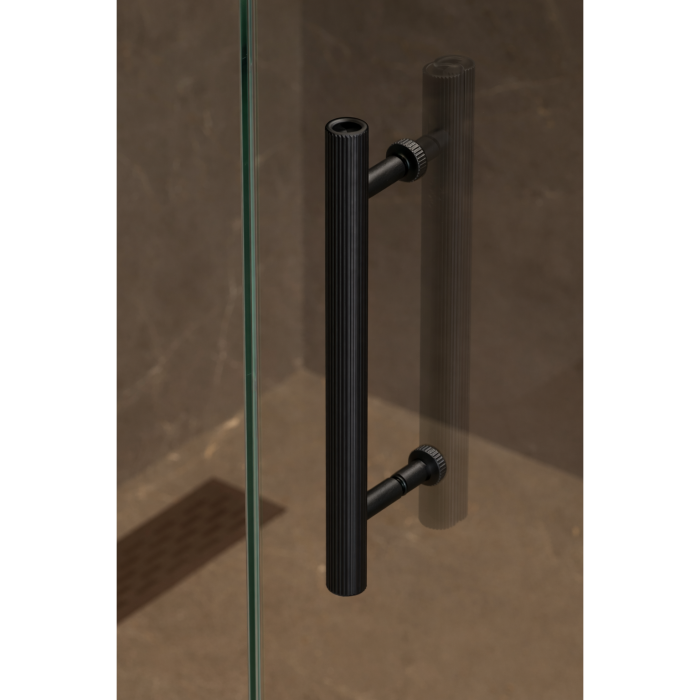 Kit montaj pentru maner Boto pe usi de sticla / cabina dus, finisaj negru periat, D:18 mm [4]