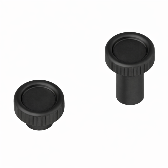 Kit montaj pentru maner Boto pe usi de sticla / cabina dus, finisaj negru periat, D:18 mm [2]