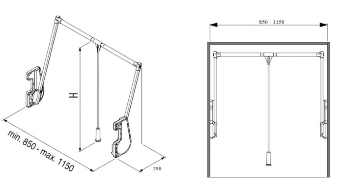 Lift pentru haine, finisaj antracit, S-6014-A, greutate suportata 15 kg [5]