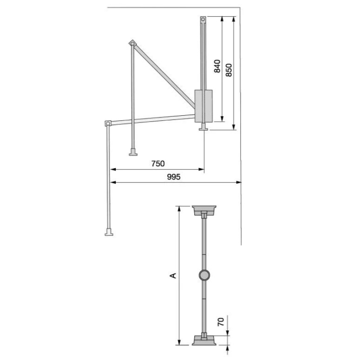 Lift pentru haine GeMax 830 mm-1150mm MG-CT22, maro moka [4]