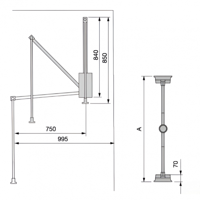 Lift pentru umerase 600-830 mm, finisaj aluminiu [8]