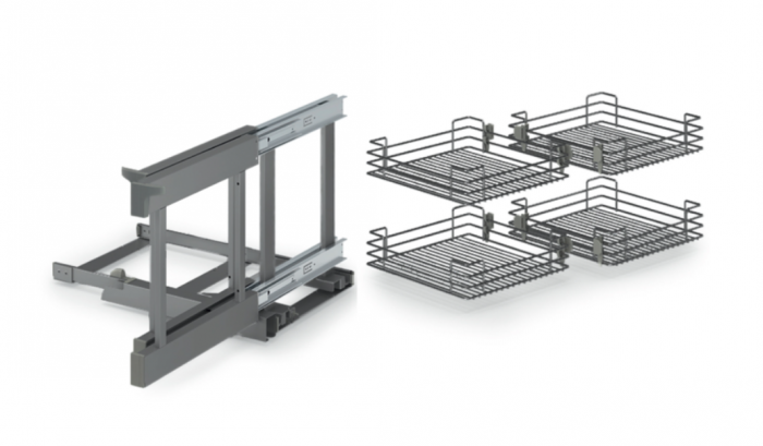 Compact 2 - Mecanism de colt reversibil cu extractie totala, 839B Ellite, pentru usa de 60 cm, finisaj ardezie [3]