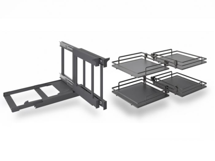 Compact 2 - Mecanism de colt reversibil cu extractie totala, 839BE Ellite, pentru usa de 45 cm, finisaj ardezie [3]