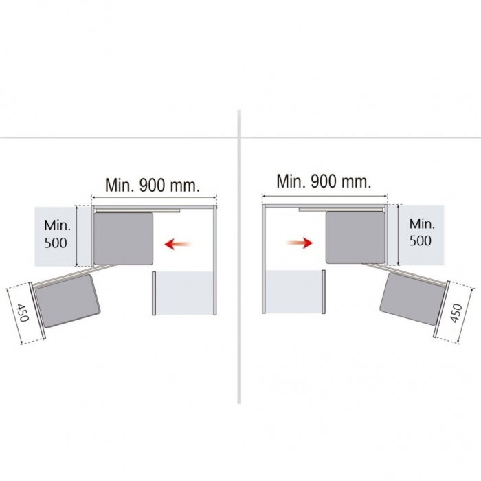 Magic Corner extractibil, reversibil si articulat, pentru corp de 900 mm, finisaj gri grafit [5]