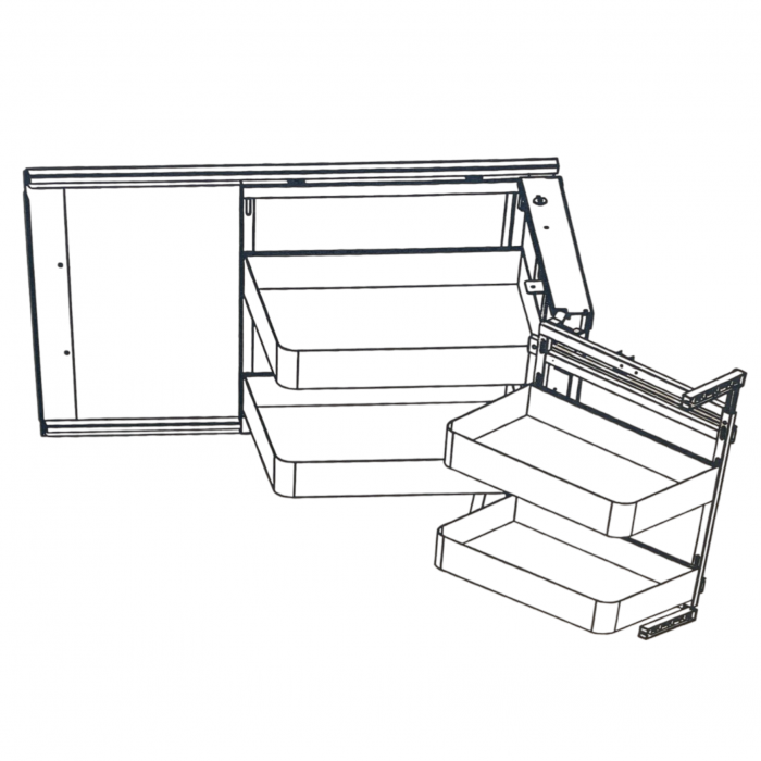 Magic Corner extractibil, reversibil si articulat, pentru corp de 900 mm, finisaj gri grafit [6]