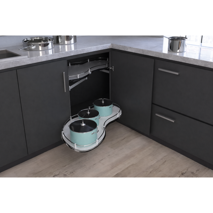 Magic Corner pentru dulap de colt  S-3013-C, cu deschidere spre stanga si usa de 45 cm, finisaj crom [3]