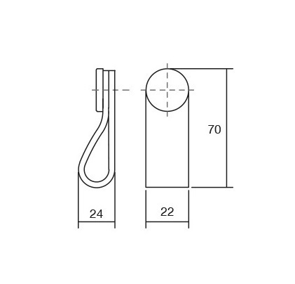 Maner, buton Flexa din piele bej pentru mobilier, cu ornament crom lucios, L:70 mm [3]