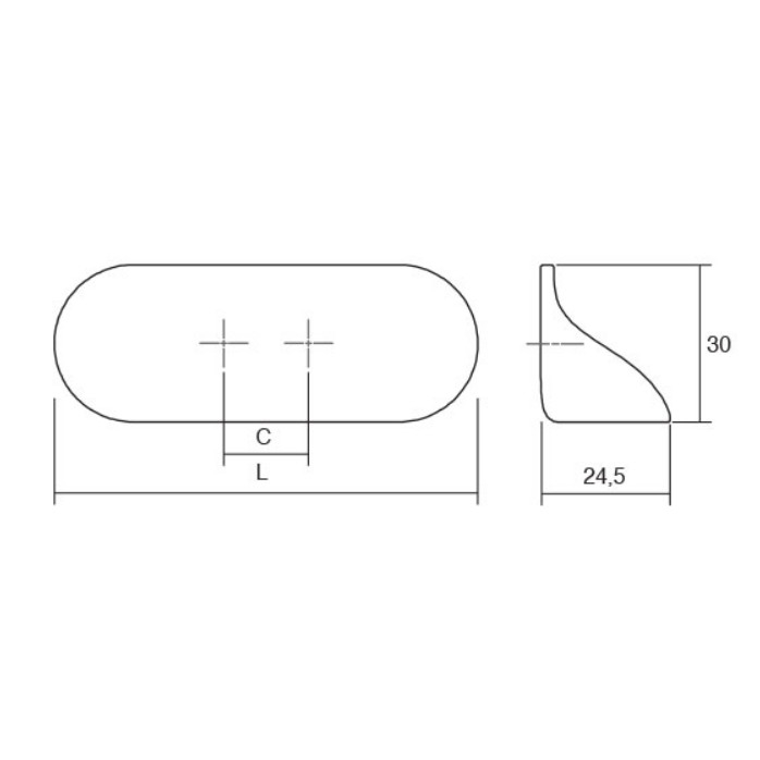 Maner Cala, L:216 mm, finisaj crom lucios [2]