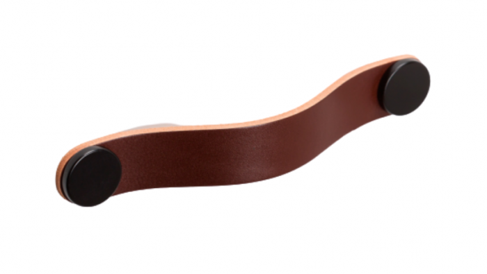 Maner Flexa din piele maro pentru mobilier, cu ornament negru, L:150 mm [1]