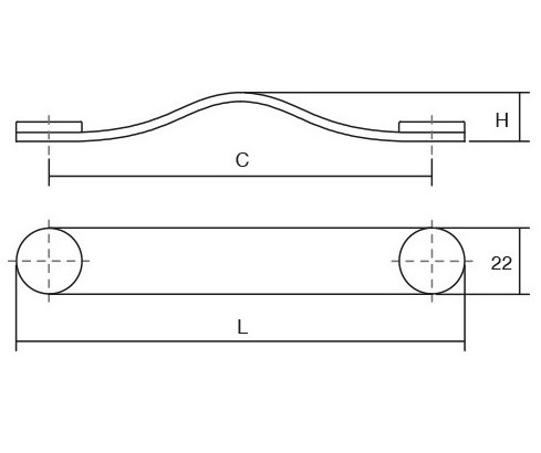 Maner Flexa din piele neagra pentru mobilier, cu ornamente finisaj alama, L: 150 mm [3]
