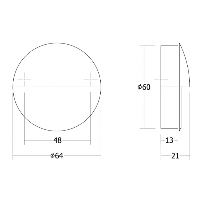 Maner ingropat pentru mobila Lidd, finisaj alb mat, D:64 mm [3]