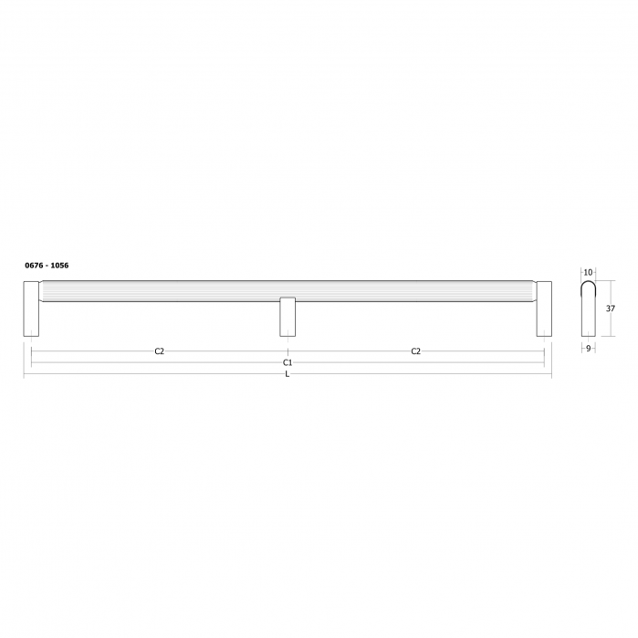Maner lung pentru mobila Brooklyn, finisaj negru periat, L:1066 mm [4]