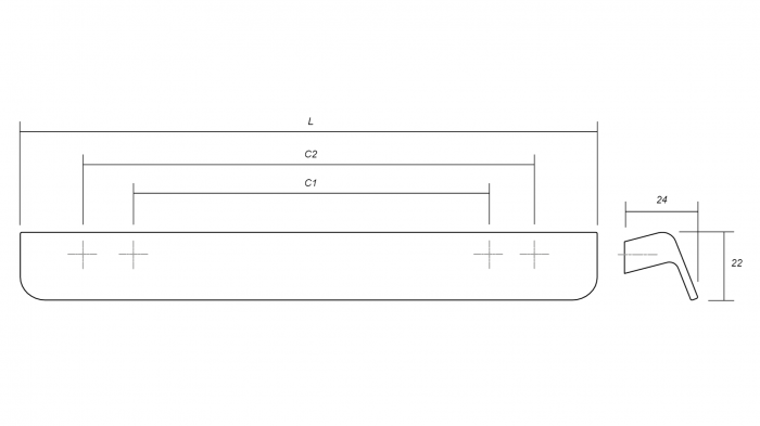Maner lung pentru mobila Flapp Wood, finisaj natur, L:1100 mm [7]