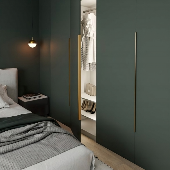 Maner lung pentru mobila Hexa GT, finisaj auriu deschis periat GT, L:1200 mm [3]