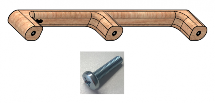 Maner lung pentru mobila Luv Wood Big, finisaj stejar, L:1026,5 mm [7]