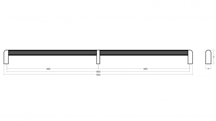 Maner lung pentru mobila Riss Big, finisaj alb mat, L:982 mm [5]