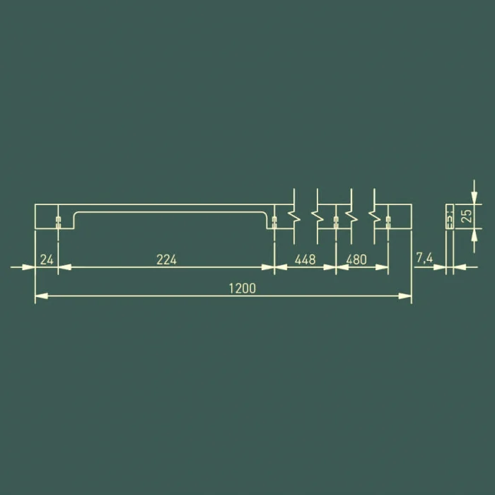 Maner lung pentru mobila Extend, negru mat GT, L: 1200 mm [2]