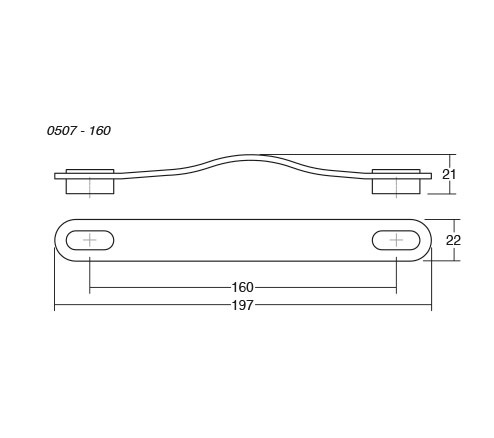 Maner Oblong din piele bej pentru mobilier, cu ornament finisaj alb mat, L197 mm [2]