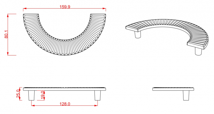 Maner pentru mobila Alper, finisaj alama satin CB, 128 mm [4]