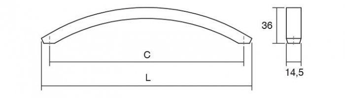 Maner pentru mobila Arch, finisaj crom lucios, L:338.5 mm [2]