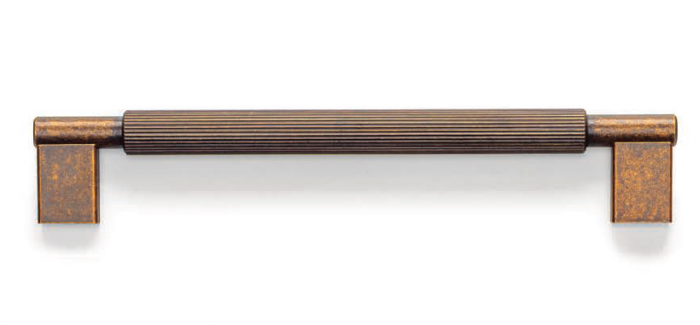 Maner pentru mobila Arpa, finisaj alama rustica, L 214 mm [3]