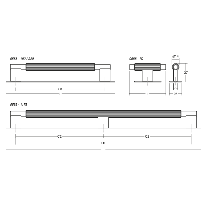 Maner pentru mobila Arpa Plate, finisaj alama intunecata periata, L 358 mm [4]