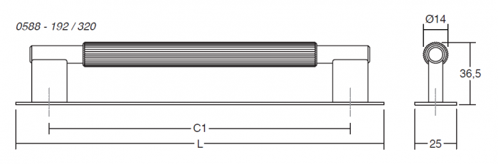 Maner pentru mobila Arpa Plate, finisaj otel inoxidabil, L 358 mm [2]