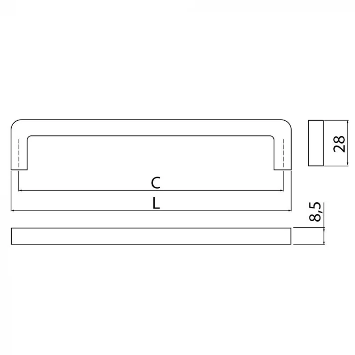 Maner pentru mobila Bagio, finisaj sampanie GT, L:168 mm [6]