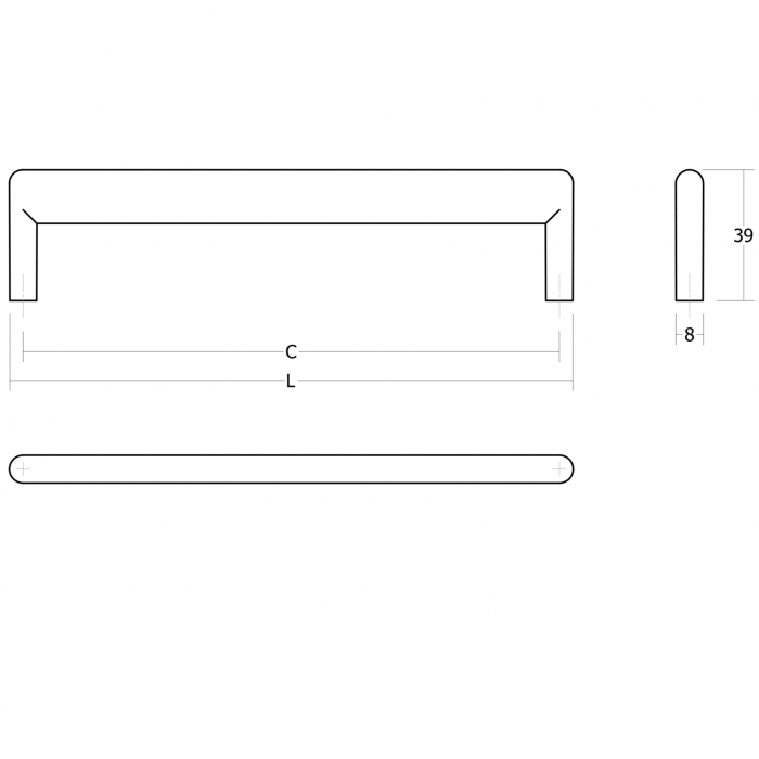 Maner pentru mobila Beam, finisaj alama lustruita, L:328 mm [3]