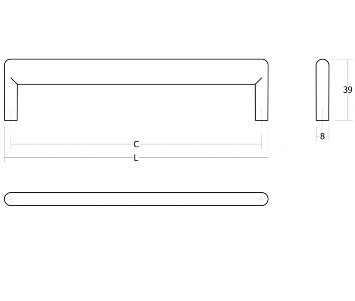 Maner pentru mobila Beam, finisaj negru titan, L:104 mm [3]