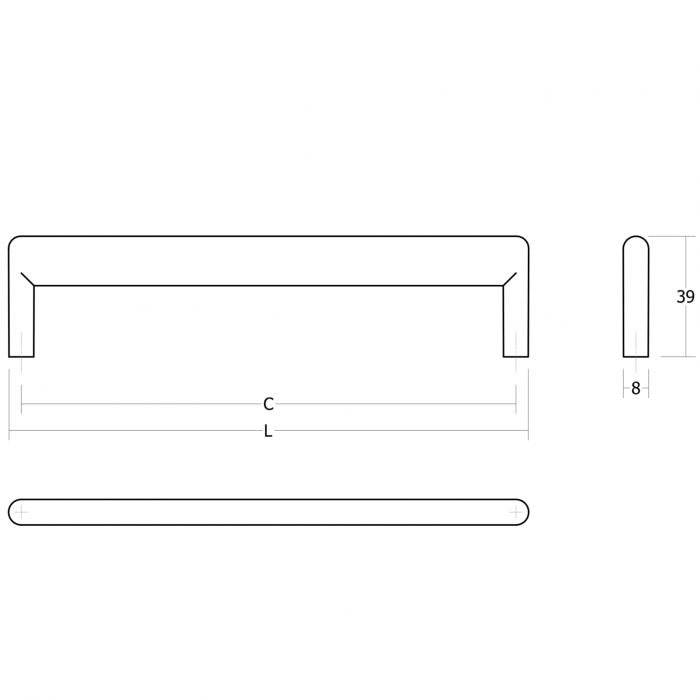 Maner pentru mobila Beam, finisaj negru titan lustruit, L:328 mm [5]