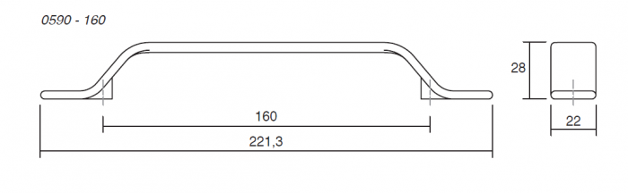 Maner pentru mobila Belt, finisaj rosu volcano, L: 221.3 mm [4]