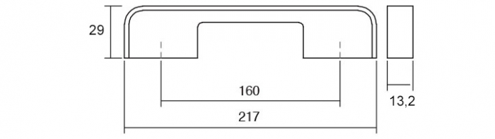 Maner pentru mobila Blok, finisaj nichel periat/alb mat, L:217 mm [2]