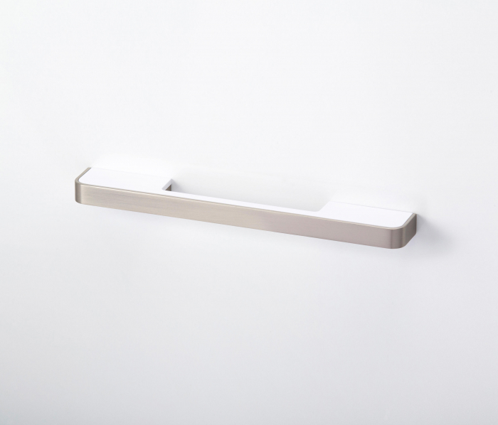 Maner pentru mobila Blok, finisaj nichel periat/alb mat, L:217 mm [3]