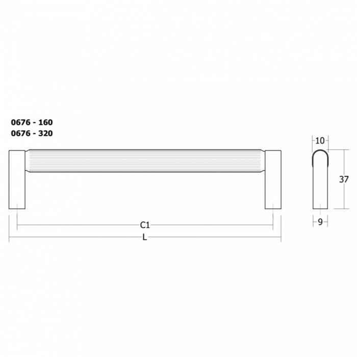 Maner pentru mobila Brooklyn, finisaj nichel lucios, L:170 mm [2]