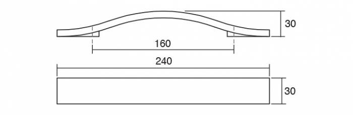 Maner pentru mobila Calin, finisaj maro periat, L:240 mm [2]
