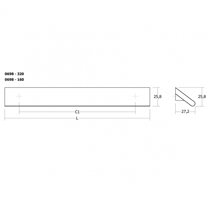 Maner pentru mobila Cano, finisaj nuc, L:360 mm [5]