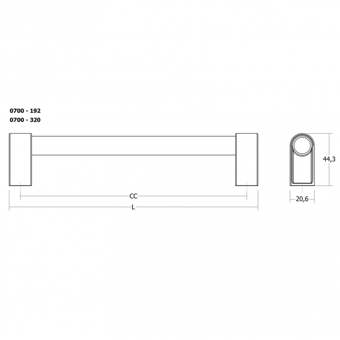 Maner pentru mobila Casey, finisaj maro metalic texturat / bronz mat, L:211 mm [3]