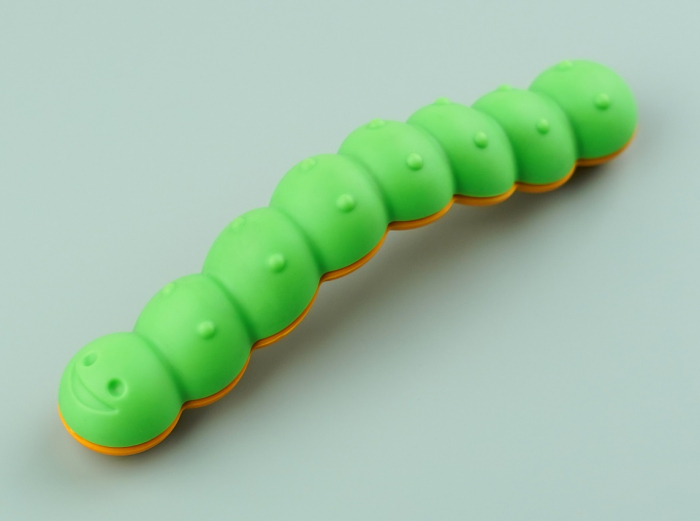 Maner pentru mobila copii Joy Omida, finisaj verde cu burtica portocalie CB, 128 mm [5]