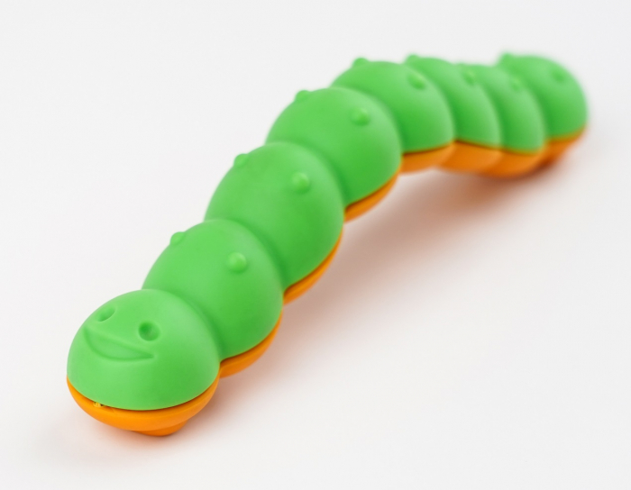 Maner pentru mobila copii Joy Omida, finisaj verde cu burtica portocalie CB, 128 mm [3]
