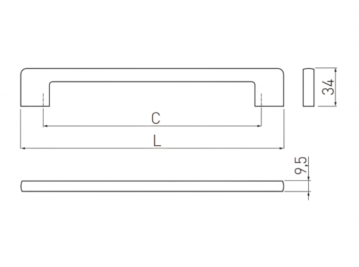 Maner pentru mobila Cra 14, crom lucios GT, L:166 mm [4]