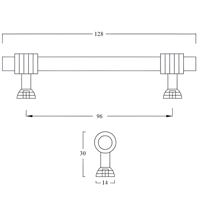 Maner pentru mobila Cruz, finisaj bronz oxidat, L:128 mm [2]