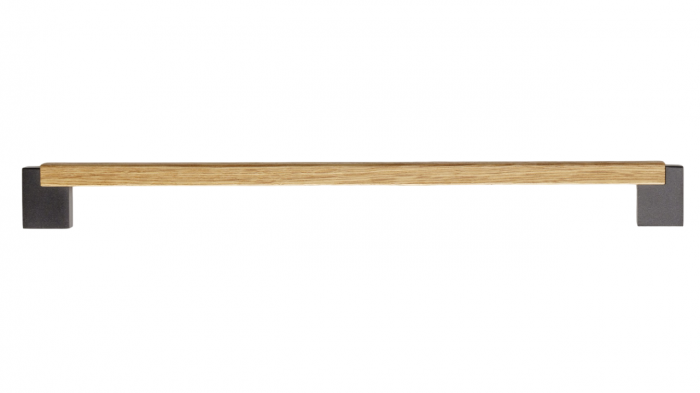 Maner pentru mobila Duo Mini, finisaj gri lava / stejar, L:194.6 mm [2]