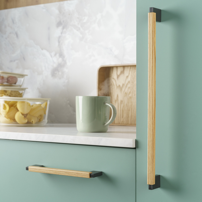 Maner pentru mobila Duo Mini, finisaj gri lava / stejar, L:194.6 mm [3]