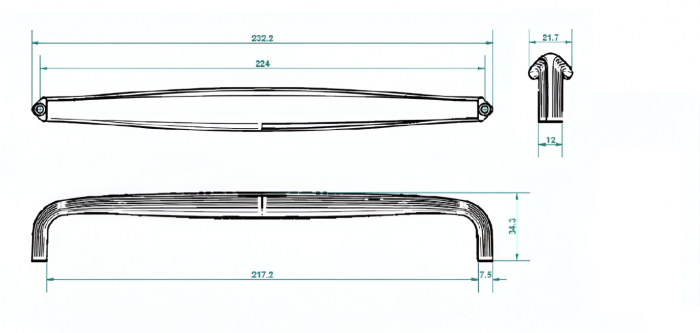 Maner pentru mobila Eluno, finisaj auriu, L:232.2 mm [5]