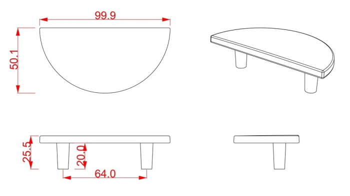 Maner pentru mobila Esme, finisaj alama mata CB, 64 mm [2]