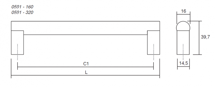 Maner pentru mobila Eto, finisaj gri lava/nuc, L:174.6 mm [3]