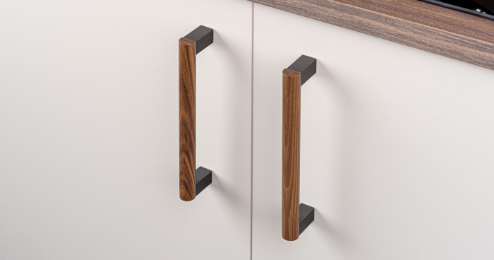Maner pentru mobila Eto, finisaj gri lava/nuc, L:334.6 mm [4]